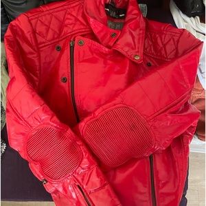 Quilted Red Biker Jacket